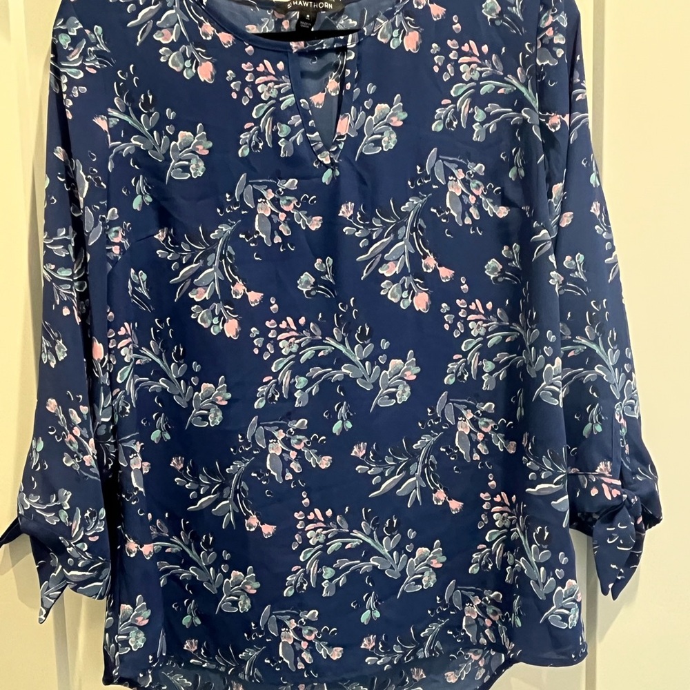 Weston Wear Navy Floral Blouse